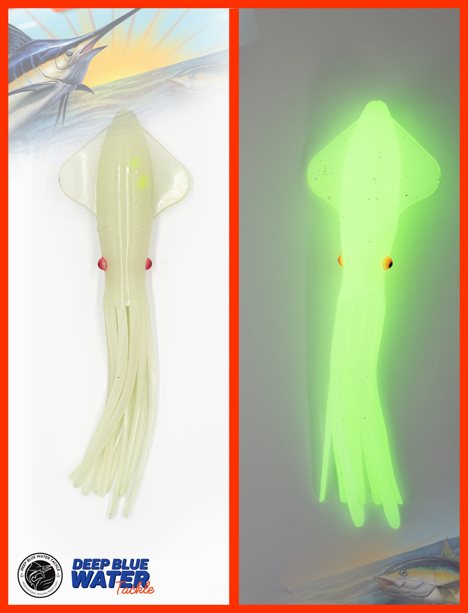 SWORDFISH Deep Drop Rig 10 Inch Ultra Bright Fat Soft Squid Deep Blue